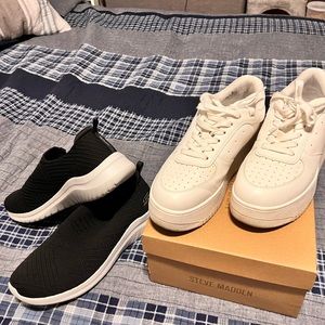 2 pairs of sneakers USED .  Steve madden & skechers size 10